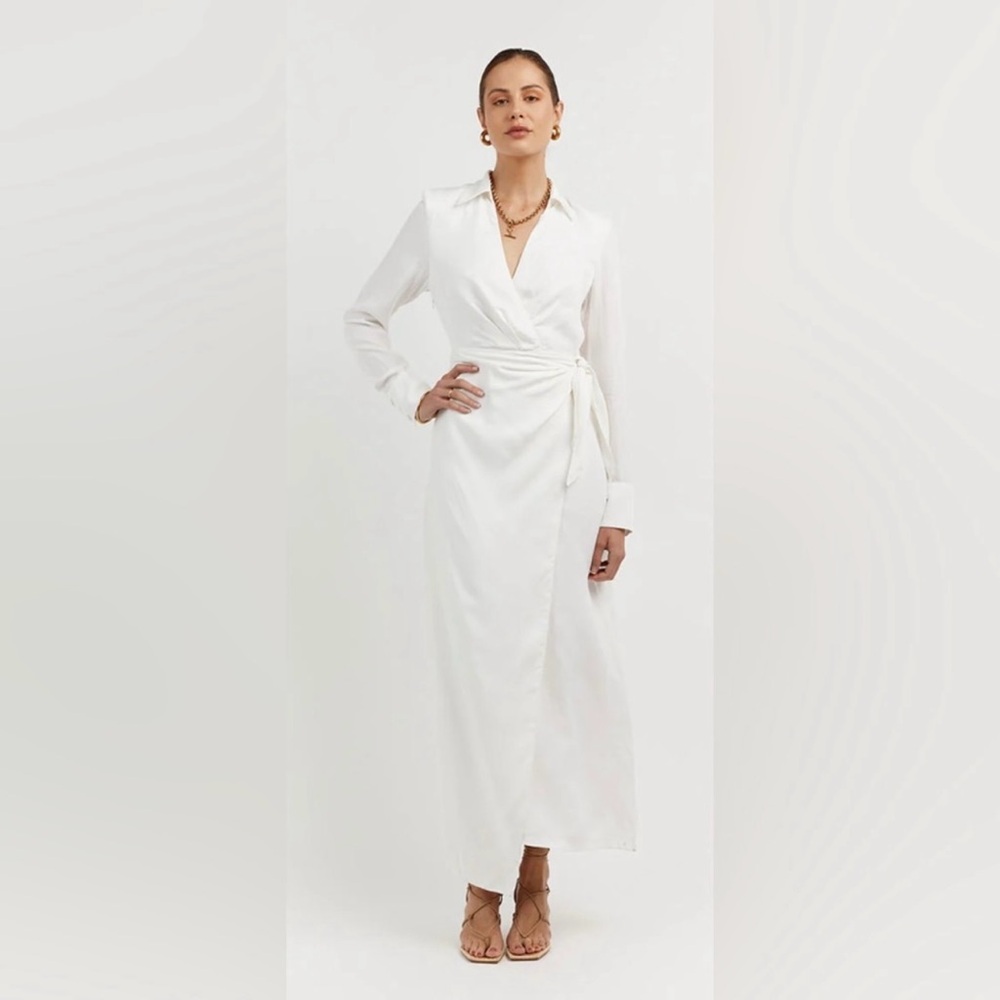 DISSH Sasha White Wrap Midi Dress